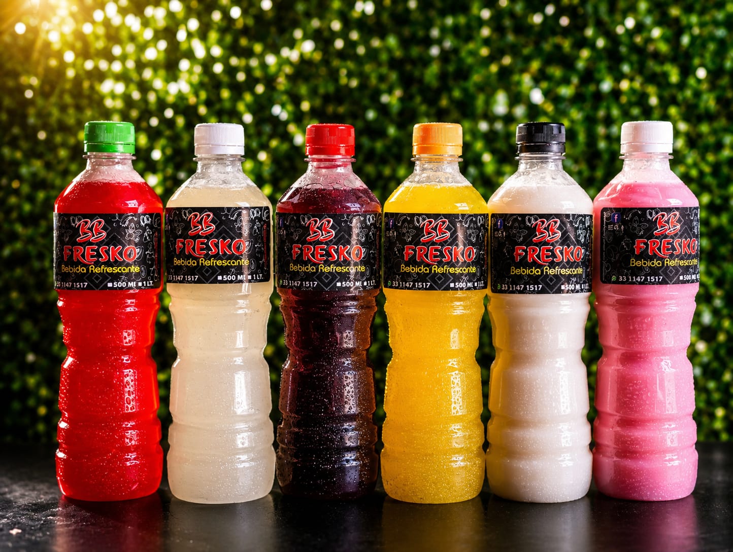 Variedad de bebidas refrescantes Fresko